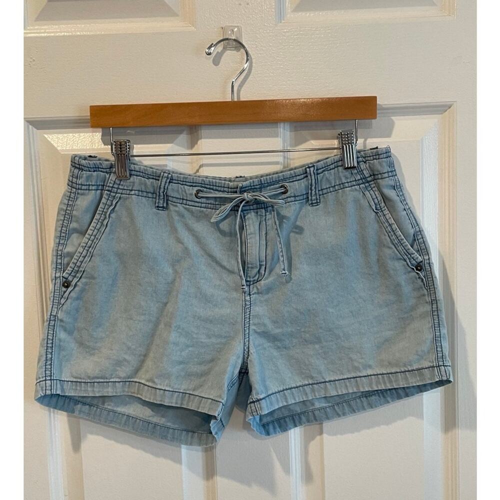 Gap Women’s Chambray Drawstring Easy Shorts Light Wash Denim Blue Size 8